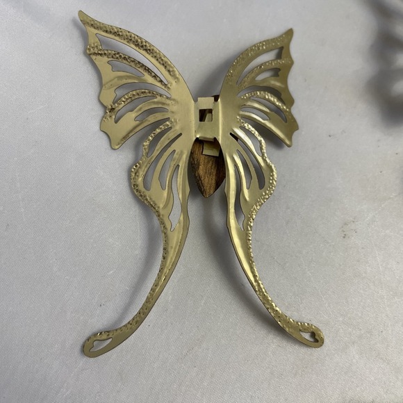 VTG Home Interiors Butterfly Set of 3 Gold & Wood Butterflies Wall Decor HOMCO - Picture 4 of 9